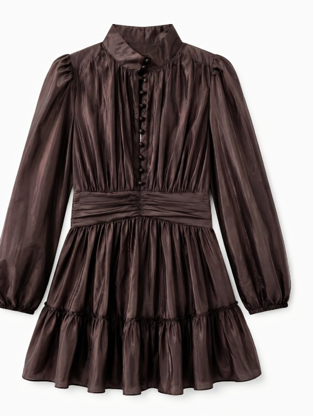 BEAUTIFUL Women's Chocolate Brown Long-Sleeve Tiered Dress
